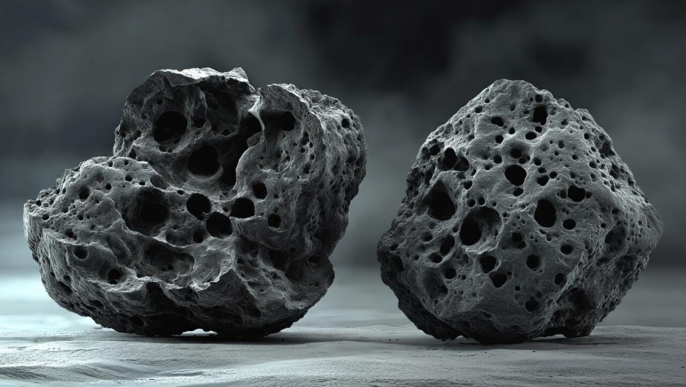 Rendering of porous activated carbon particles