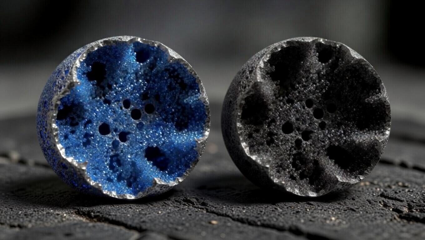 Rendering of a lithium-carbon cell cross-section
